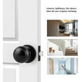 thumbnail image 2 of Hall/Closet Door Knobs in Flat Black Finish,Interior Passage Door Knobs,Round Non-Locking Door Handles, 4 Pack, 2 of 6