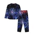 thumbnail image 2 of Uemuo Glasses And Fireworks Pattern Womens Pajama Sets,PJ Set for Women,Pajamas for Women Logo,Long Sleeve Pajama Set for Women,Soft Long Sleeve Top With Pants-XX-Large, 2 of 9