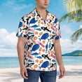 thumbnail image 5 of Balery Cute Sea Animals Print Men's Hawaiian Shirts Short Sleeve Beach Shirt Relaxed Fit Vacation Button Down Shirts-Small, 5 of 9