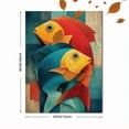 thumbnail image 3 of Colorful Cartoon Fish Canvas Whimsical Ocean Living Bedroom Bath Wall Art, 3 of 8