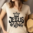 thumbnail image 4 of Jesus Is King Christian T-Shirt for Men and Women, Heliconia, Size 2XL, 4 of 6