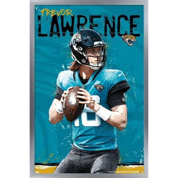 NFL Jacksonville Jaguars - Trevor Lawrence 21 Wall Poster, 22.375" x 34", Framed