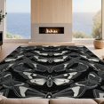 thumbnail image 2 of Design&I 4'x6' Washable Area Rug Pet Friendly & Non-Slip Built-In Grip Gothic Symmetrical Moth Delicate Frame Border Bathroom Artwork for Reading Nook, Bedroom, 2 of 7