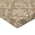 thumbnail image 4 of Ambesonne Ethnic Fitted Sheet, Oriental Atmosphere Damask, Twin XL Size, Warm Taupe Eggshell, 4 of 5