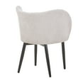 thumbnail image 5 of Mid-Century Modern Corduroy Style Fabric Curved Padded Back Dining Chair, Grey (Set of 2), 5 of 6
