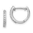 thumbnail image 1 of 925 Sterling Silver Diamond Huggie Hoop Earrings, 1 of 6