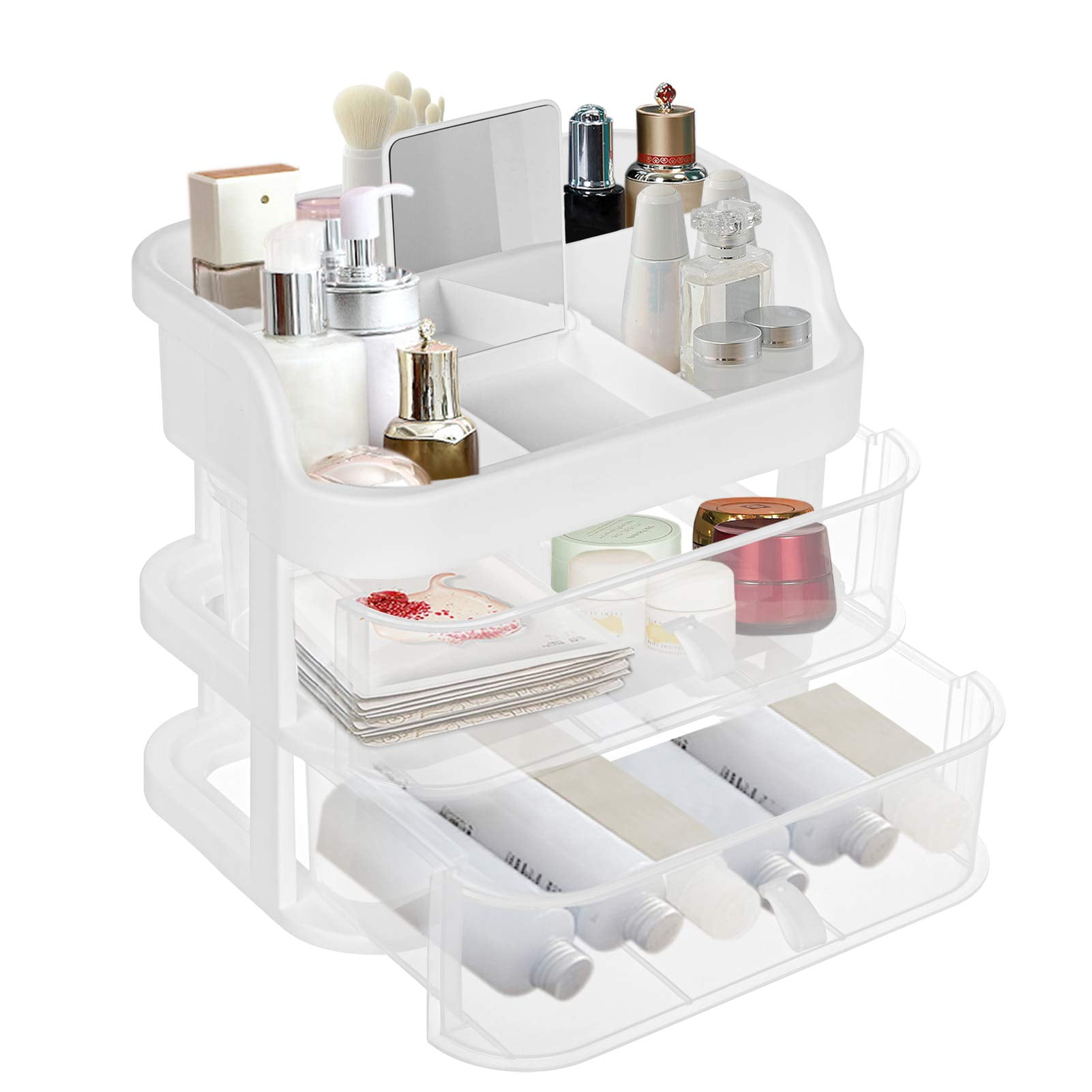 GymChoice Countertop Makeup Organizer with Drawers, Bathroom Vanity ...