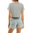 thumbnail image 2 of Women's Boxy Crop Top Round Neck Short Sleeve Casual 100% Cotton Cropped Tee T-Shirt, Heather Gray, Large, 2 of 9