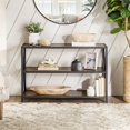 thumbnail image 2 of Metal X Frame 40" Industrial Wood Bookshelf - Dark Walnut, 2 of 12