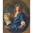 thumbnail image 2 of François Jouvenet 12x14 Gold Ornate Wood Frame and Double Matted Museum Art Print Titled - Portrait of Antoine Coysevox (1701), 2 of 4