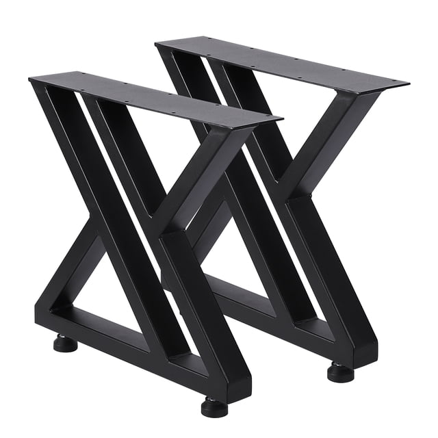 QinaQin Patas industriales para mesa, juego de 2 en acero al carbono con protectores de goma, ideales para mesa de comedor, escritorio, banco o mesa de centro