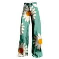 thumbnail image 6 of Women's Casual Pants Women'S Wide Leg Pant Vintage Floral Print High Waisted Straight Stretch Pants With Pockets,Blue Women's Casual Pants XXXXXL, 6 of 8