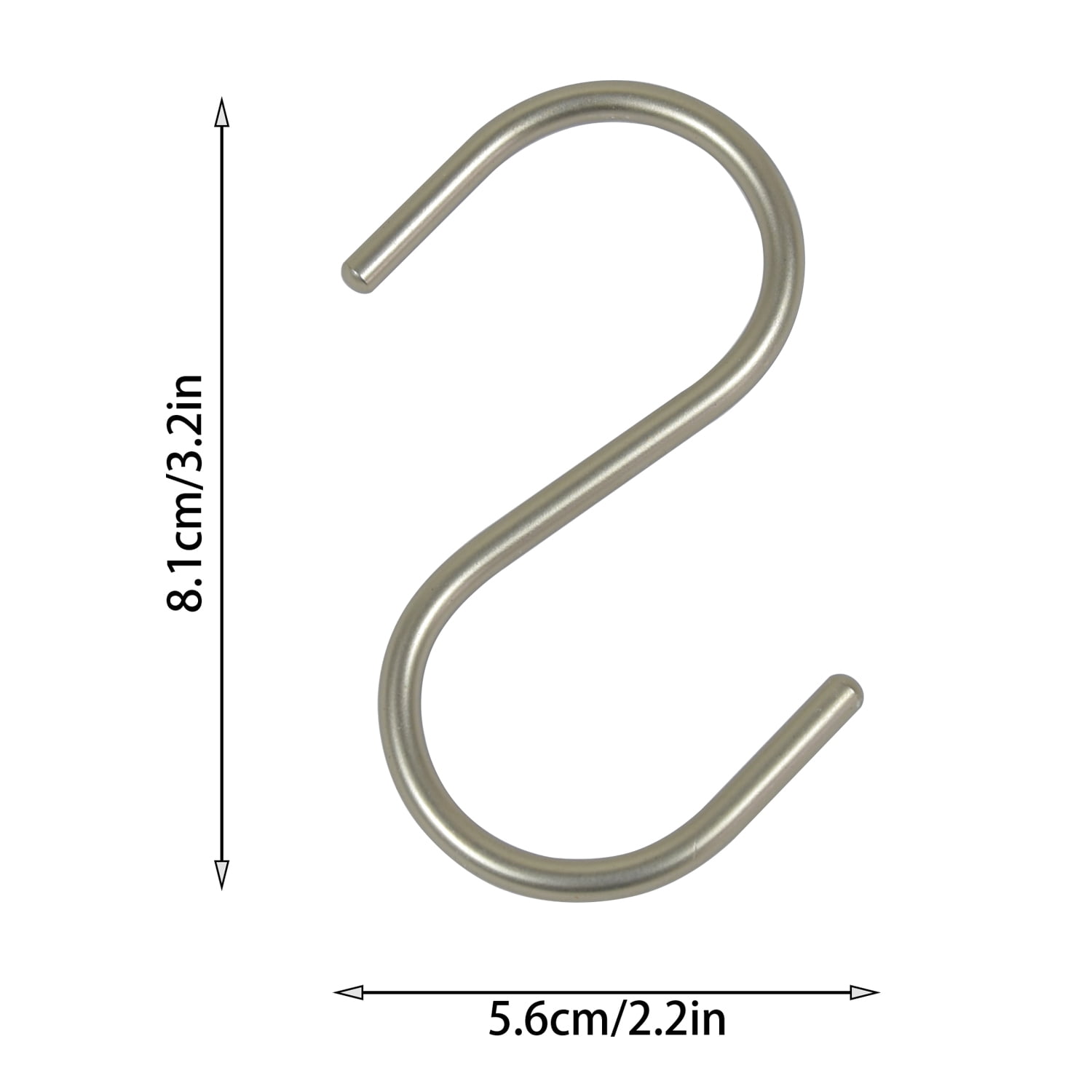 Mainstays Shower Curtain S-Hooks, Satin Nickel, 12Piece/Set, 100% Iron
