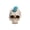 A002- White, variant on Halloween Home Decor Indoor, 9X7 Inch Gothic Dragon Perched Cracked Skull Desktop Figurine, Suitable for Home Living Room Shelves, Office Desk Cubicles, and Adult Halloween