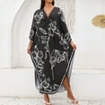 thumbnail image 5 of Kaftan Dresses for Women, Caftan Dresses for Women Plus Size Tropical Hawaiian Cover Ups Butterfly Abaya Loungewear Black One Size, 5 of 5