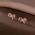 thumbnail image 4 of Solid 925 Sterling Silver Bow Stud Earrings for Women Teens Ribbon Stud Earrings Bowknot, 4 of 11