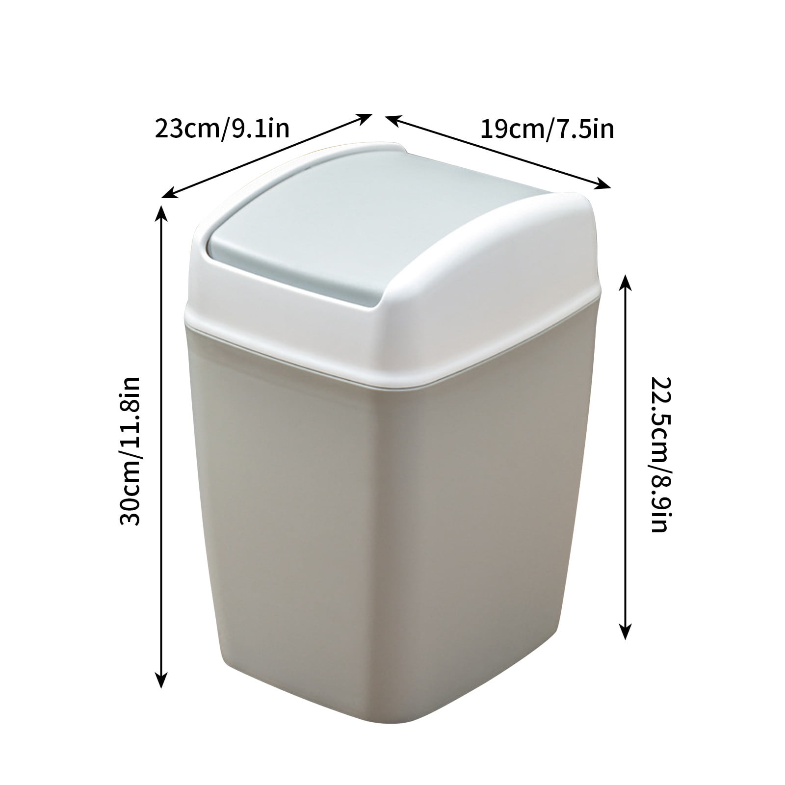 Qholemyo High end Household Flip Top Garbage Bin With Lid Kitchen Trash Can Living Room Toilet Bathroom Indoor Trash Can