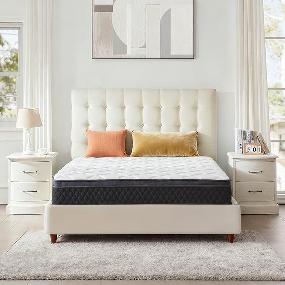 EDX 10 Inch Full Mattress with Individually Pocketed Springs, Memory Foam Hybrid Mattress in a Box for Isolate Motion, CertiPUR-US Certified