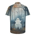 thumbnail image 4 of VBTAPA Hawaiian Shirt for Men Funny Novelty Halloween Button Down Shirts Ghost Printed Holiday Party Blouses Lightweight Aloha Beach Tops 50% Percent off Deals Today Light Blue XXL, 4 of 5