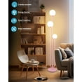 thumbnail image 2 of 63IN 3-Light Floor Lamp, Unique Tall Standing Lamps with 3 Pink Poles and 3000K G9 Bulbs for Reading, Mid Century Modern Floor Lamp for Living Room Bedroom Office, 2 of 15