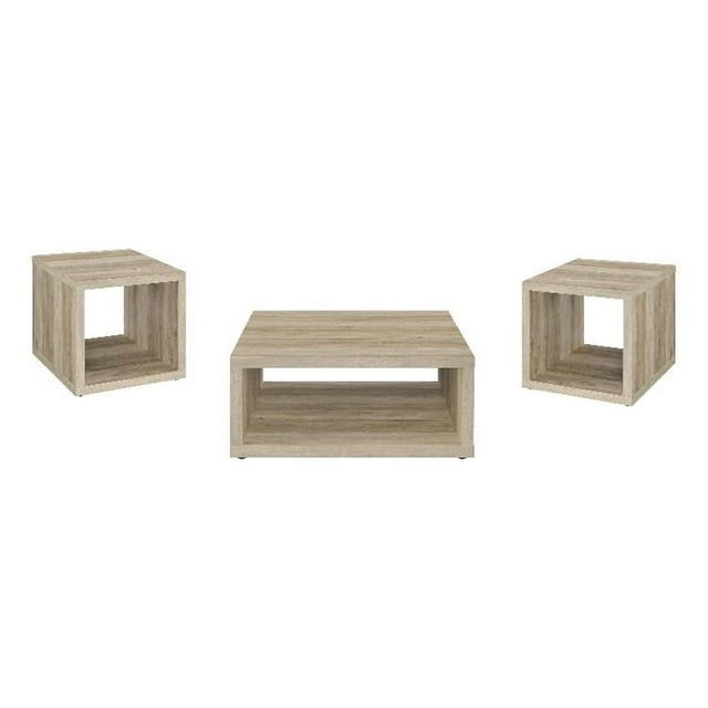 Frisco Ensemble de Table Basse et d'Appoint 3 Pcs Pin Vieilli