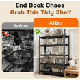 thumbnail image 5 of Bookshelf 6 Tier Metal Wide Bookshelves, Heavy Duty Bookcase Tall Book Shelf Storage Organizer, Adjustable Bookshelf For Bedroom/Living Room/Home Office/Library, Black(78"H*46"W*20"D), 5 of 10
