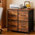 thumbnail image 6 of Ktaxon 4-Drawer File Cabinet  Fabric Filing Cabinet, Printer Stand, for A4 & Letter-Size, Brown & Black, 6 of 9