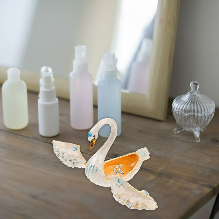 Gifts Decor for Table Ring Holder Hand Swan Jewelry Box Container