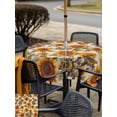 thumbnail image 6 of Square Outdoor Tablecloth with Umbrella Hole Sunflower Fall Outside Table Cloth Waterproof Patio Table Cover Autumn Rustic Vintage Botanical Floral Zipper Tablecloths for Picnic Camping 54x54 Inch, 6 of 8