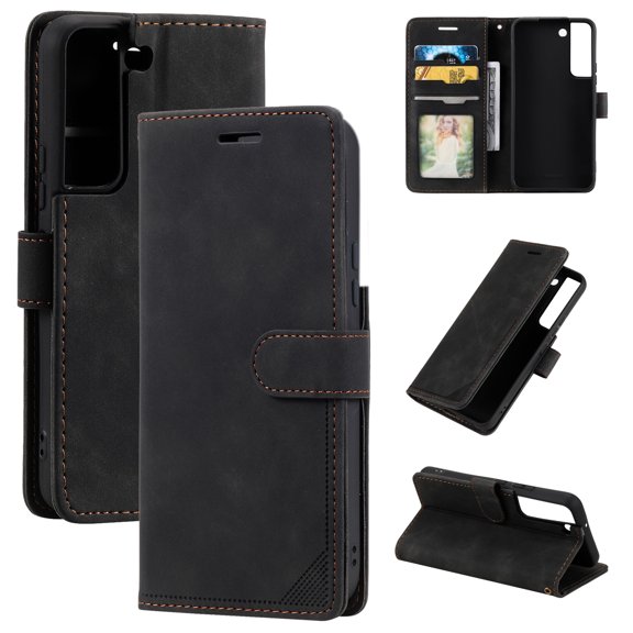 Feishell Fit for Samsung Galaxy S23 FE 6.4 inch Flip Wallet Case with RFID Blocking Credit Card Slots & Kickstand,Durable PU Leather Magnetic Clasp Folio Shockproof Slim Phone Case,Black