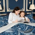 thumbnail image 4 of Erosebridal Blue Paisley Full Size Comforter Sets,Nature Art Bedding Comforter Set,3-Piece,1 Comforter and 2 Pillowcases,Light Gray Reversible, 4 of 7