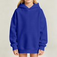thumbnail image 2 of YOUYEDIAN Casual Hoodies for Teen Girls Fall Winter Fleece Hooded Sweatshirt Boys Preppy Versatile Pullover, 2 of 4