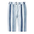 thumbnail image 2 of Gomelly Women Knee Length Pants Striped Capri Pant Hawaii Summer Beach Shorts Ladies Casual Travel Short Hot Bermuda Bottoms Dark Blue S, 2 of 3