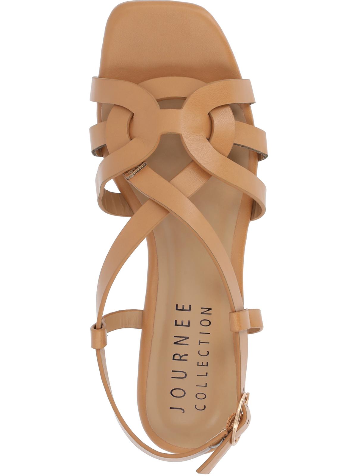 Journee Collection Womens ALORRA Vegan Leather Open Toe Flatform Sandals