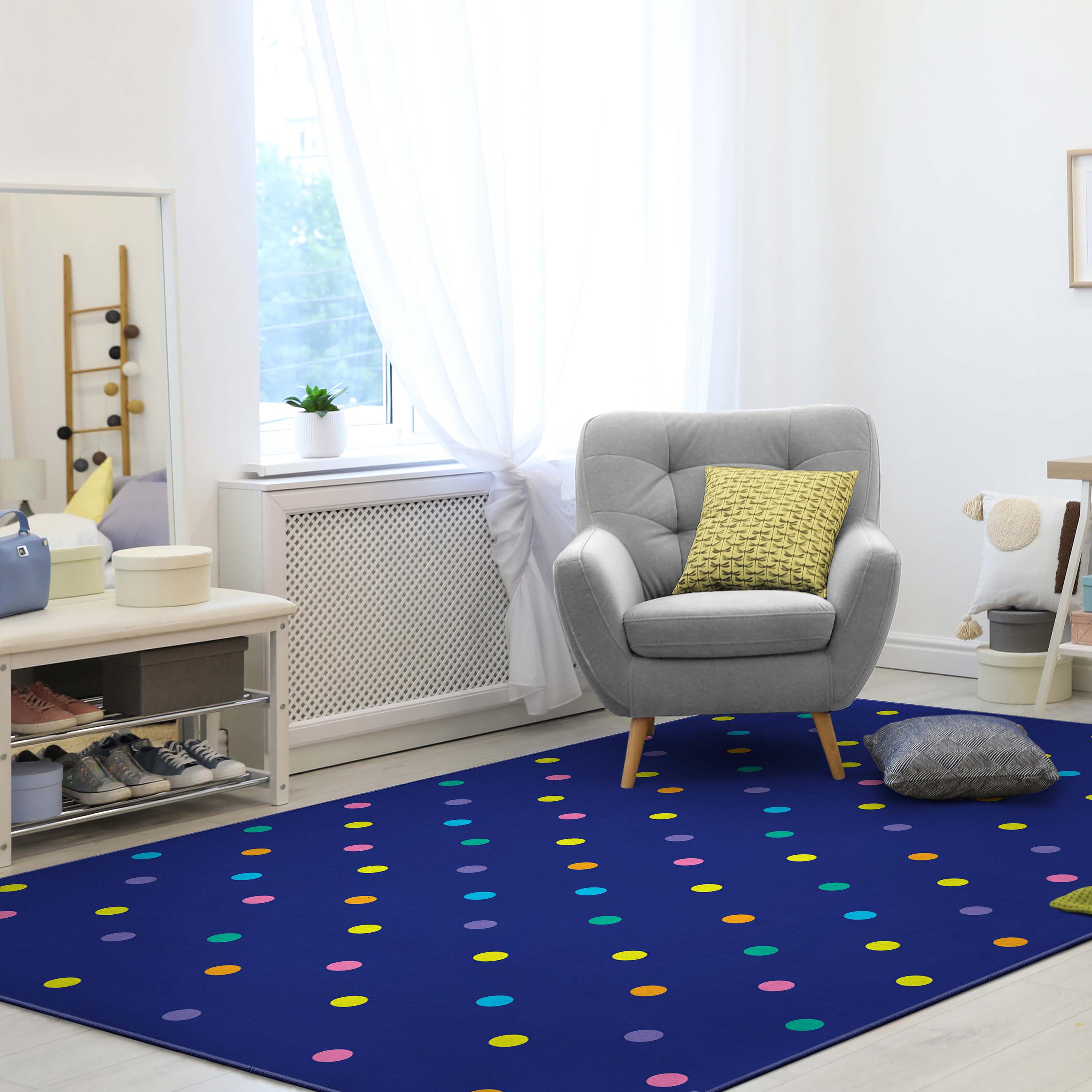 Crayola Collection By Well Woven Polka Dot Blue 3'3" x 5' Area Rug