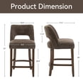 thumbnail image 6 of Vknow Furniture Bar Stools Set of 4, 26" Upholstered Counter Height Bar Stools, Modern Counter Stools with Wood Legs for Kitchen Island Dining Room Bar,Brown, 6 of 10