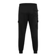 thumbnail image 3 of Mens Casual Jogger Cargo Pants Loose Fit Pants With Multi Pockets Casual Solid Drawstring Elastic Waist Pants Black, 3 of 4