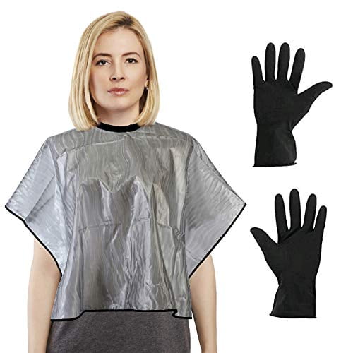 Short Salon Hair Cape and Reusable Gloves Set, Waterproof Capes for Cutting Styling Coloring Shampoo Beauty Makeup Beard Shaving Cloth (Hair Dye Set Gray) | Walmart Canada Short Salon Hair Cape and Reusable Gloves Set, Waterproof Capes for Cutting Styling Coloring Shampoo Beauty Makeup Beard Shaving Cloth (Hair Dye Set Gray) | Walmart Canada