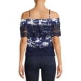 thumbnail image 3 of No Boundaries Juniors’ Off-the-Shoulder Woven Top, 3 of 6