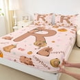 thumbnail image 4 of Erosebridal Brown Capybara Kid Full Size Sheets, Cute Letter R Bed Sheets, 4pcs, 4 of 5