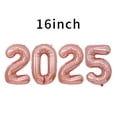 thumbnail image 3 of Juego de 5 globos 2025, globos con números 2025 de 16 pulgadas, globos dorados 2025, globos grandes de papel de aluminio con texto Feliz Año Nuevo para Nochevieja, 3 of 5