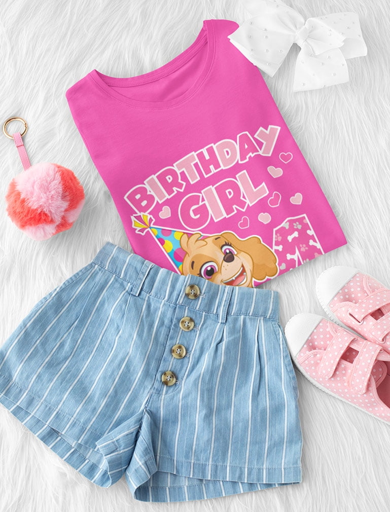 4 Shirt 5/6 Nickelodeon Girl Paw Birthday Toddler I\'m Birthday Patrol 4th Gift Girls Skye
