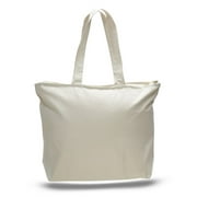 Heavy Canvas Tote Bag with Zip Top