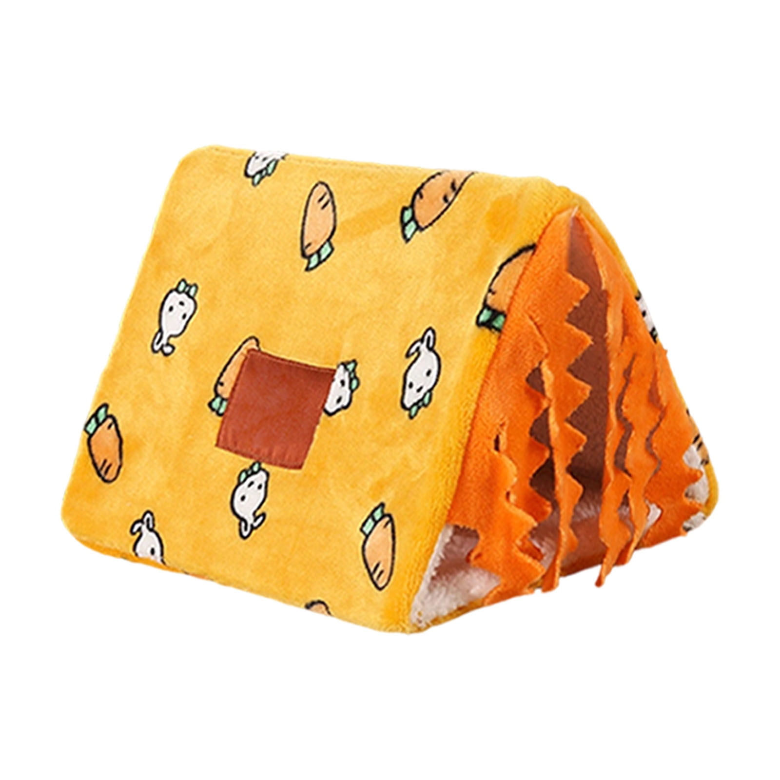 BVCL Pig Tunnel Bed With Curtain Flannel Hidden Washable Rabbit Hiding Place Bedroom Hamster Hedgehog Living Room