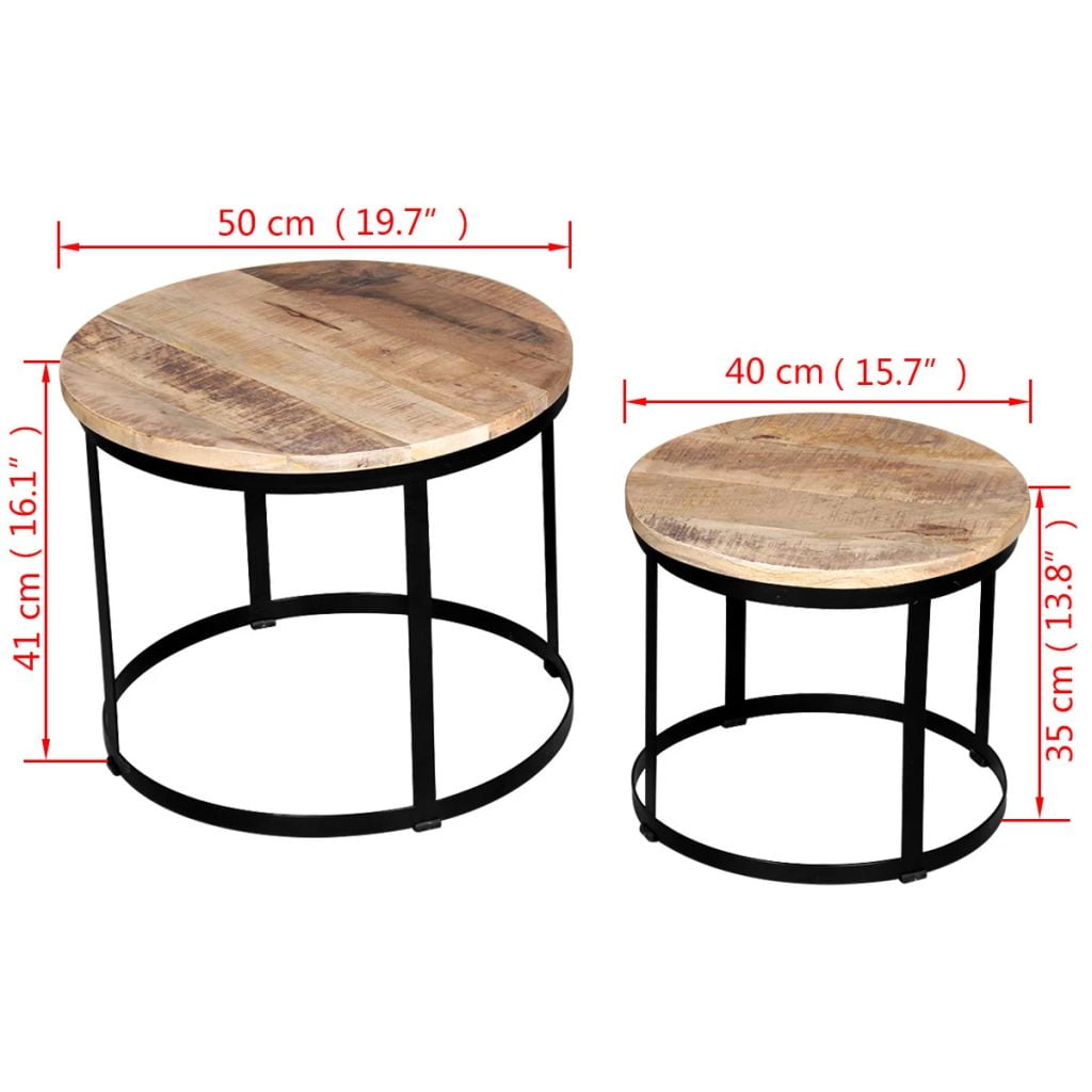 Kepooman 2 Pcs Modern Solid Wood End Side Table for Living Room Bedroom, Wood color