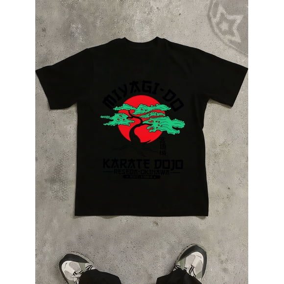 T Shirt Men'S Karate Dojo Martial Arts | Official Karate Training Tee With Japanese Kanji And Belt Design Crew Neck