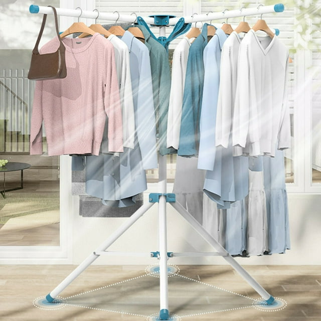 Miumaeov Portable Tripod Clothes Drying Rack Metal Laundry Coat Hanger ...