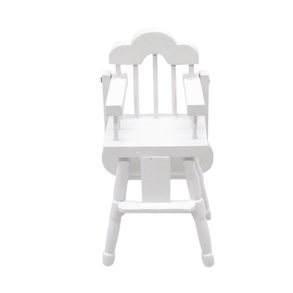 home toy for pretend play High Chair Dollhouse Room Miniature Furniture for Kids Realistic Baby Dining Set Educational Role Play Accessory for Home Play, One Size, White