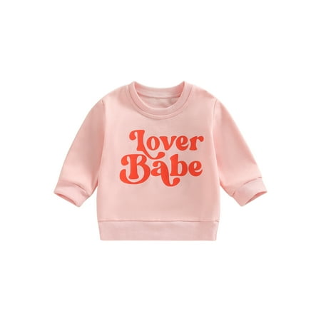 

Arvbitana Valentine s Day Fashion Toddler Girl Sweatshirts Pullover Top Clothes Letter Print O-neck Casual Tops Outwear Children Clothing