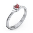 thumbnail image 3 of Birthstone Heart Ring with Shoulder Accents - Garnet (January), 3 of 4